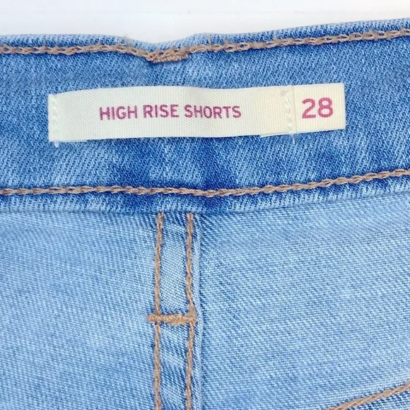 Levi’s High-Rise Frayed Hem Women’s Jean Shorts - 28 - Picture 8 of 13